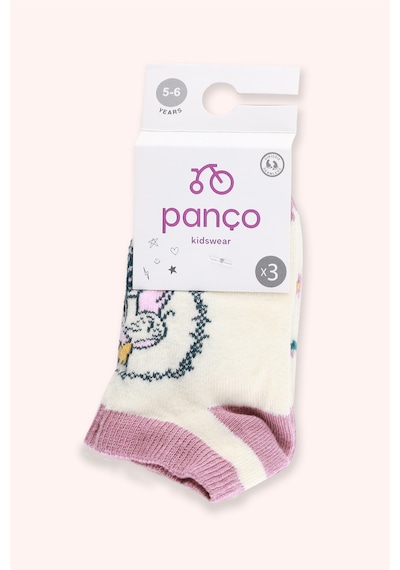 Panço Kız Çocuk 3'lü Patik Çorap Seti 2512gk11004 Renkli