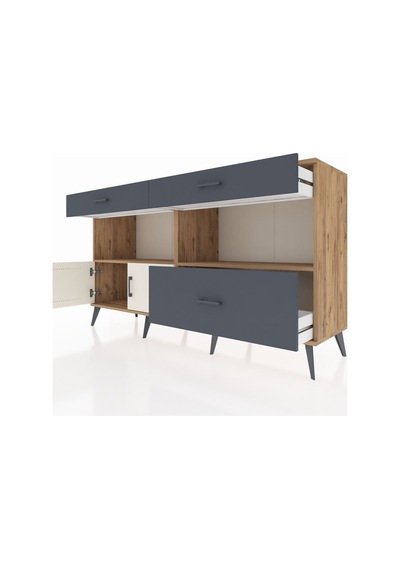 Hyperion Konsol 2 Raflı 3 Çekmeceli 2 Kapaklı 176x44x99 Çam-aytaş Çam-aytaşı/antrasit Hyperion Konsol 2 Raflı 3 Çekmeceli 2 Kapaklı 176x44x99 Çam-aytaş Çam-aytaşı/antrasit