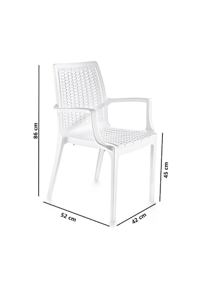 Omnipazar Sy-2524 Örgü Desenli Rattan Bahçe Koltuk Sandalye 4'lü Set Beyaz Beyaz