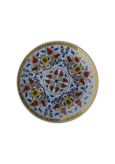 Armada Çini Prt 84 25 Cm Altın Yaldızlı Iznik Rumi Desenli Porsel