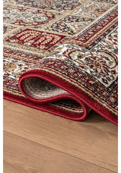 Cotto Home Fesane Fn005r Bordo Pamuk Taban Afgan Desenli Salon Oturma Odası Halısı