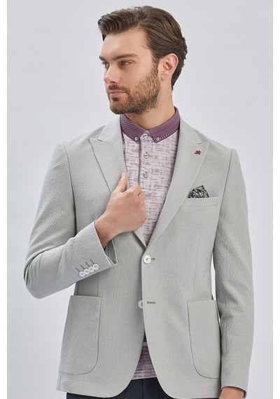 İmza Gri Desenli Kırlangıç Yaka Likralı 6 Drop Slim Fit Dar Kesim Casual Ceket 1002240155-gri Gri İmza Gri Desenli Kırlangıç Yaka Likralı 6 Drop Slim Fit Dar Kesim Casual Ceket 1002240155-gri Gri