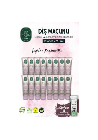 Diş Macunu 90 Ml, 16 Adet İngiliz Karbonatı Ve Rosıe Beyazlık