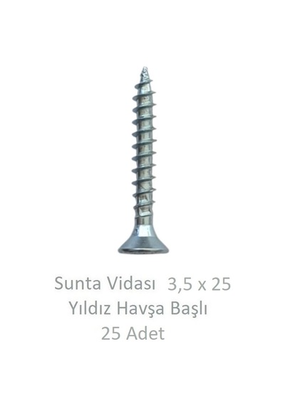Sunta Vidası, 3,5 X 25 Mm, 25 Adet, Yhb Vida 3,5 x 25