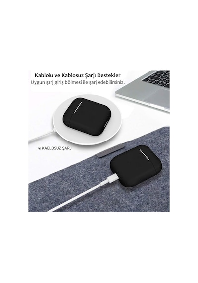 Airpods 1 Ve 2. Nesil İle Uyumlu Premium Lansman Serisi Kadife İç Astarlı Darbe Emici Silikon Kılıf Mor