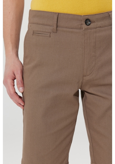 Ac&Co / Altınyıldız Classics Erkek Vızon Slim Fit Dar Kesim Yan Cepli Armürlü Şort