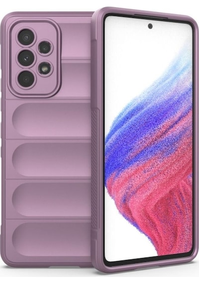 Samsung Galaxy A73 5G Uyumlu Silikon Kılıf - Kamera Korumalı Esnek Yeni Nesil Airbag Kapak-Mor