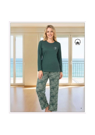 Melodi Kadın Standart Kalıp %100 Pamuk Bisiklet Yaka Uzun Kollu Baharlık Pijama Takımı 16228 - 1 Adet Petrol Melodi Kadın Standart Kalıp %100 Pamuk Bisiklet Yaka Uzun Kollu Baharlık Pijama Takımı 16228 - 1 Adet Petrol