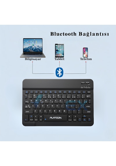 Pl-366 Bluetooth Kablosuz Klavye Type-c Şarjlı, Tablet Telefon Pc Uyumlu