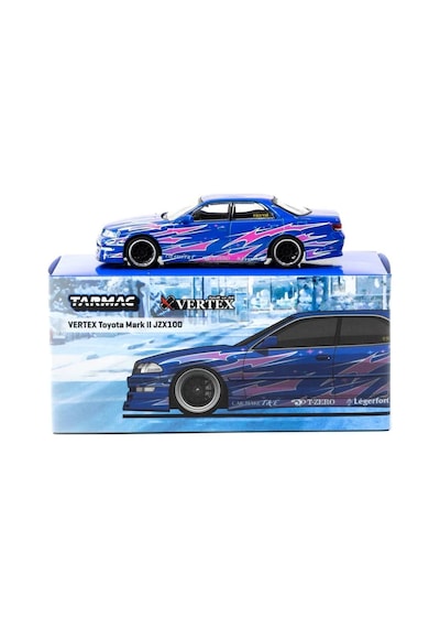 Tarmac Works 1/64 Vertex Toyota Mark Iı Jzx100 Blue Metallic