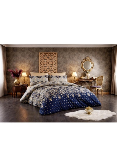 Lüks%80 Pamuklu Çift Kişilik Nevresim Takımı Seti Yorgan Kılıfı Love Kalp Desen 200x220 Cm + Lastikli Battal Boy Çok Renkli 79088880
