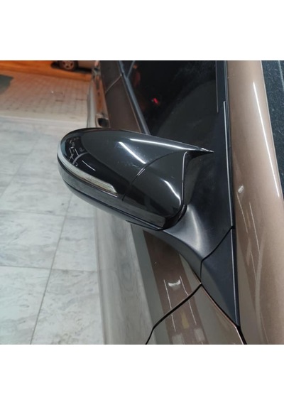 Sts Oto Aksesuar Hyundai I20 2014 Sonrası Sinyalli Batman Yarasa Ayna Kapağı Piano Black Abs Plastik (01)