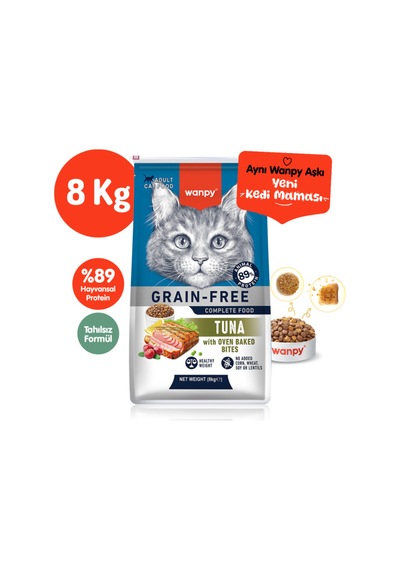 Tahılsız Hipoalerjenik Yüksek Proteinli Ton Balıklı Yetişkin Kedi Maması 8 Kg