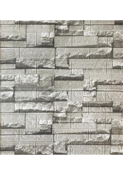 70x38cm 0,26 M2 Kendinden Yapışkanlı 3 Boyutlu Yığma Tuğla Gri Duvar Kağıdı Paneli Nw115 Diğer