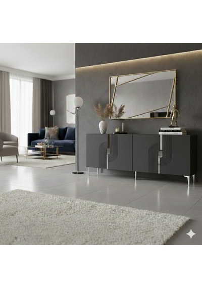 Ka1804as Meyra180 Konsol, Kahve Köşesi, Tv Sehpası Antrasit-sılver 180cm Antrasit-sılver Ka1804as Meyra180 Konsol, Kahve Köşesi, Tv Sehpası Antrasit-sılver 180cm Antrasit-sılver