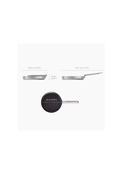 Joseph Joseph Space 3 Katmalı Paslanmaz Çelik Seramik Kaplama 24 Cm Kızartma Tavası Paslanmaz Çelik