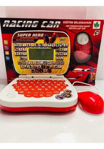 Cango Racing Cars Eğitici Oyuncak Bilgisayar Oyuncak Laptop Türkçe Ingilizce 100 Fonksiyonlu