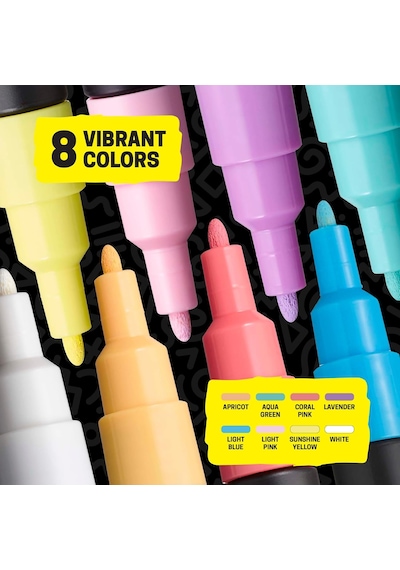 Uni Poster Markörü Set Pc-3m/8c Sc Soft Renk 8 Li Çok Renkli