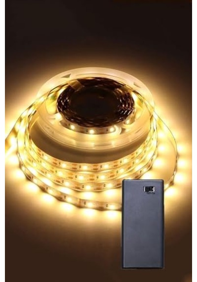 Günışığı Renk Pil Ile Çalışan Şerit Led 2 Metre Pilli Şerit Led Pil Dahil