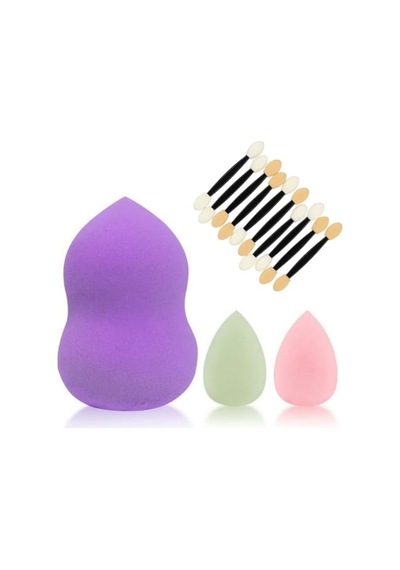 Makyaj Süngeri Seti, 3 Lü Beauty Blender Sünger Büyük, Mini Çift Taraflı Göz Farı Aplikatörleri, Fondöten, Kapatıcı Ve Kontür İçin Profesyonel Makyaj Süngeri Seti