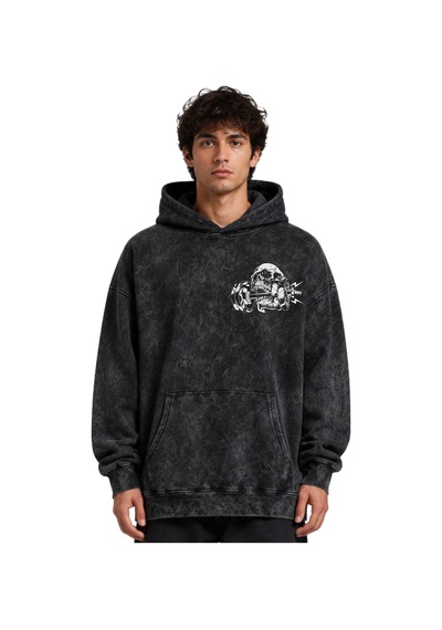 Sevbano Overcome The Pain Fitness Bodybuilding Baskılı Unisex Oversize Yı Siyah