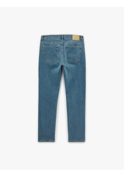 Koton Normal Bel Cepli Slim Fit Jean Pantolon - Brad Jean Açık İndigo 6sam40266nd