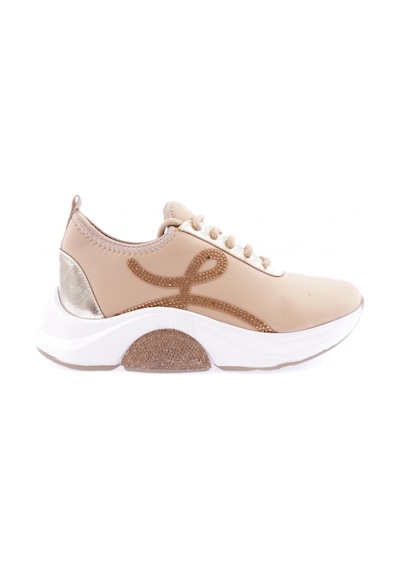 Dgn 1013-23y Kadin Bağcikli Yan Silver Taşli Strech Kalin Taban Sneakers Ayakkabi 1013-2026-R12632 Ten Dgn 1013-23y Kadin Bağcikli Yan Silver Taşli Strech Kalin Taban Sneakers Ayakkabi 1013-2026-R12632 Ten