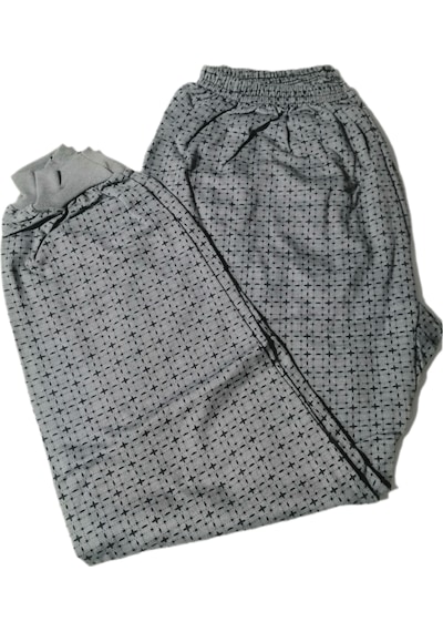 Abarta Erkek Battal Manşetli Ağlı Pijama Altı -3xl-4xl-1 Adet Açık Gri