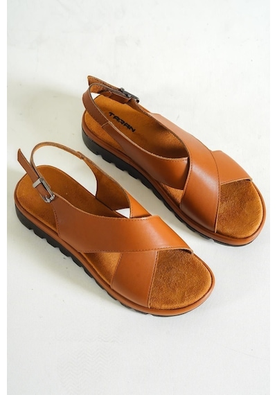 Kasey Kadın Şık Rahat Ve Hafif Çapraz Detaylı Comfort Sandalet 001