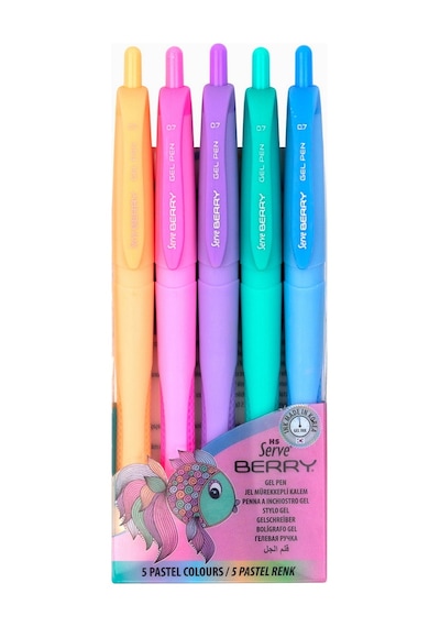Serve Berry 5'li Pastel Karma Jel Kalem Seti