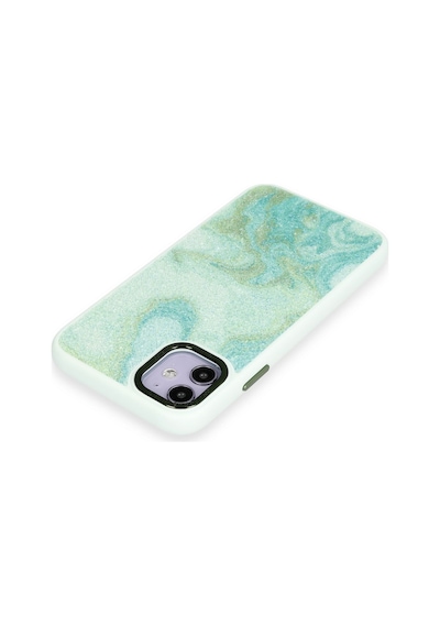 Newface - 819 - iPhone Uyumlu 12 Kılıf Moda Simli Kapak - Aconcept - - Yeşil