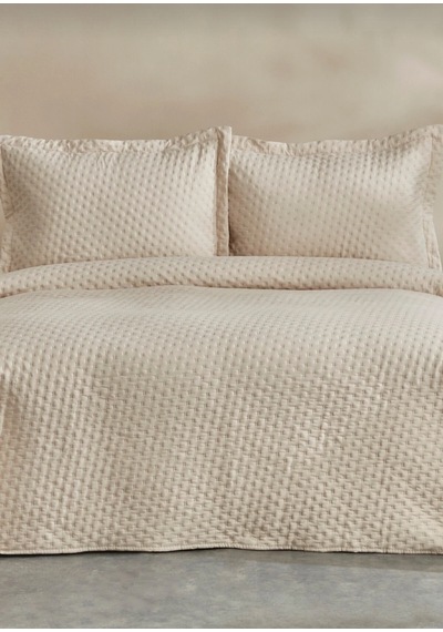 Karaca Home Breeze Soft Çift Kişilik Yatak Örtüsü Takımı Ekru Be