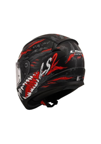 Ls2 Rapıd 2 Kaıju Mat Siyah-kırmızı Fullface Motosiklet Kaskı Mavi Camlı Sıyah-Kırmızı