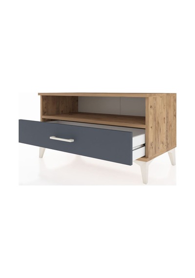 Hyperion Şifonyer Tek Raflı Tek Çekmeceli 88x44x48 Çam-antrasit Çam
