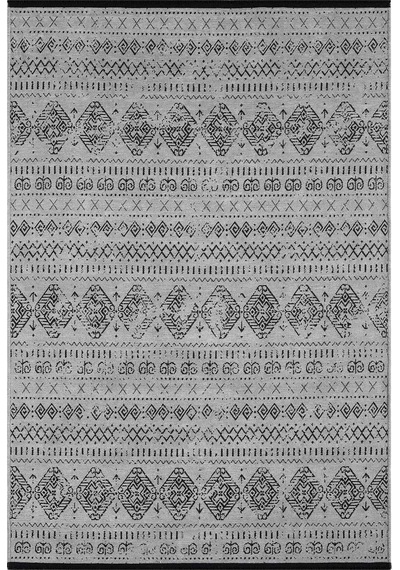 Gaia Gri Halı Yıkanabilir Kaymaz Taban Şönil Kilim Dokuma Pamuk Taban Kilim 10338 Gri