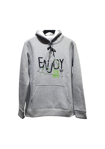Fuba Kapşonlu Sweat Enjoy Gri Gri