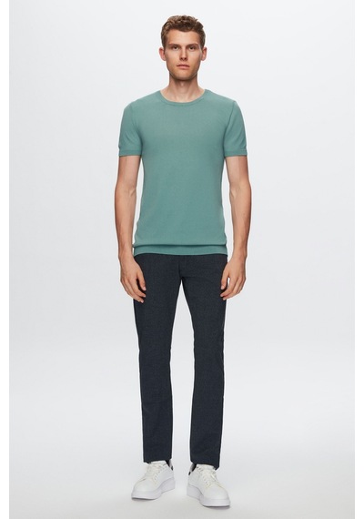 D's Damat Slim Fit Mint Düz Örgü Rayon Örme T-Shirt 0Ef069421003M Mint
