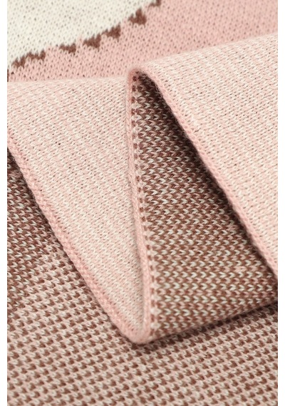 Kız Ve Erkek Bebek Için Triko Örgü Bebek Battaniyesi Pembe Dinazor 90cm X110cm Pembe3 Pembe3