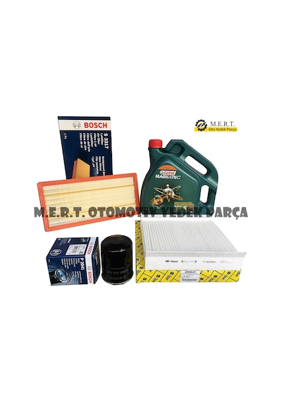 Fiat Egea 1.4 Yağ Bakım Filtre Seti + Castrol Magnatec