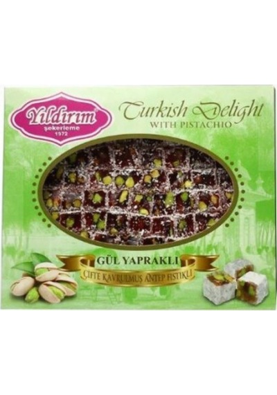 Yıldırım Şekerleme Çifte Kavrulmuş Antep Fıstıklı Gül Lokumu 300 G