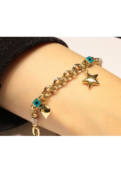 14 Ayar Altın Charm Model Bileklik Sarı Altın