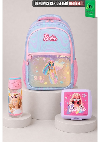X Dekomus Lisanslı Barbie Deniz Kızı Collection Okul Çantası,beslenme Kabı Ve Matara Seti Altın