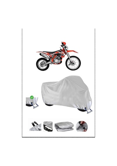 Yuki Dırtypawsoffroad Kilit Uyumlu Su Geçirmez Dayanıklı Motosiklet Brandası-gri