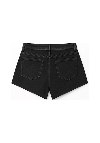 Blue White Kadın Yüksek Bel Püsküllü Paça Jean Şort Antrasit 2xl