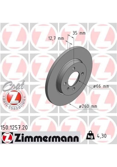 Zımmermann Fren Diski On Bmw E30 Abs Sız Zımmermann 150.1257.20 34111154747 34116752434