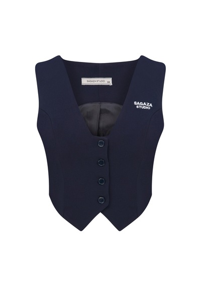 Sagaza Studio Ss6049 Slim Fit Yelek Lacivert
