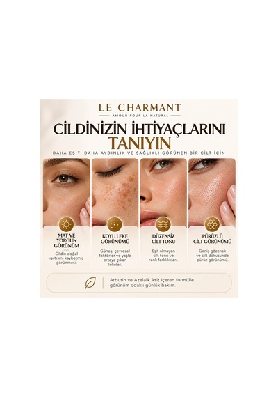 Arbutin Ve Azelaik Asit Leke Karşıtı Cilt Tonu Eşitleyici Aydınlatıcı Yüz Serumu 30 Ml