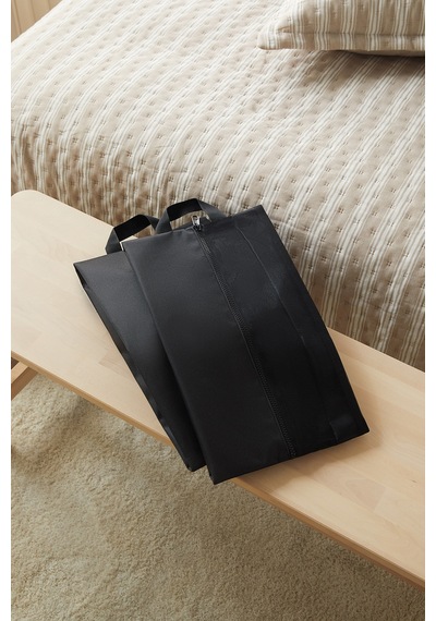 Ocean Home Textile 2'li Siyah Renk Fileli Oxford Kumaş Ayakkabı Düzenleyici Taşıma Çantası Seti 22 X 40 X 9 Cm
