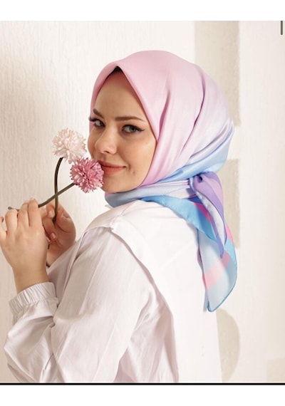 Bushu Degrade Twill Eşarp Mavi
