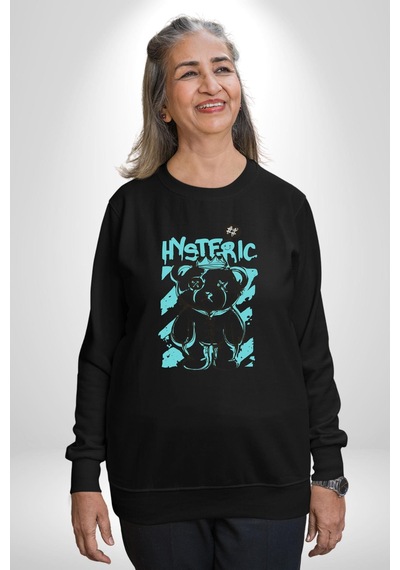 Histerik Unisex Siyah Sweatshirt Siyah